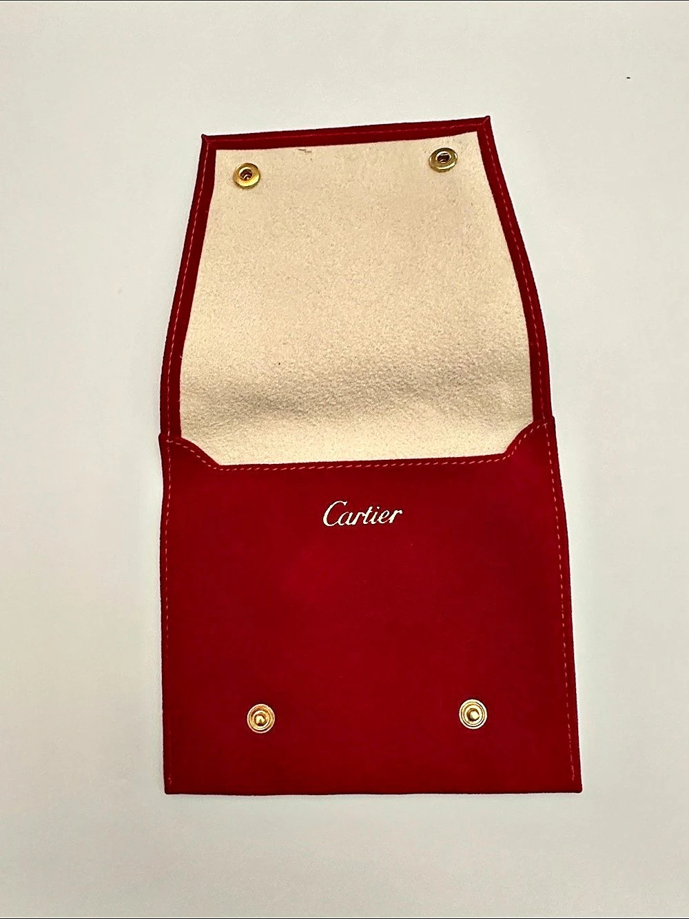 Cartier Red Suede Jewelry Pouch
